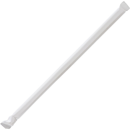 Genuine Joe Jumbo Translucent Straight Straws 7.8" Length - Clear - 500/Box - 12 / Carton (GJO58925CT)