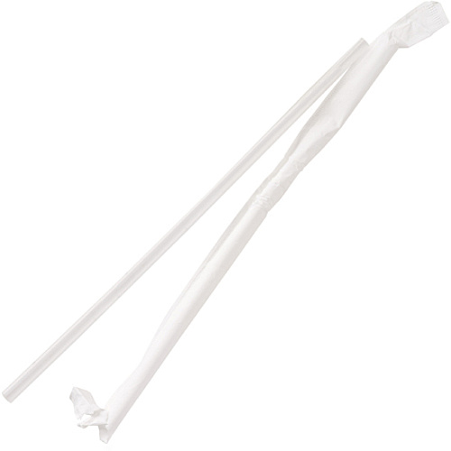 Genuine Joe Jumbo Translucent Straight Straws 7.8" Length - Clear - 500/Box - 12 / Carton (GJO58925CT)