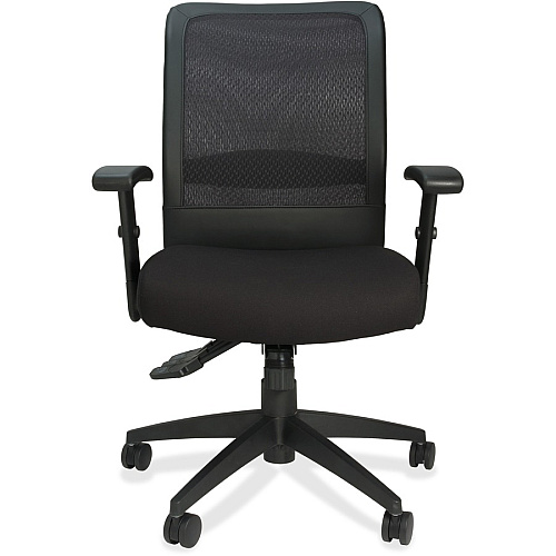 Lorell Executive High-Back Mesh Multifunction Office Chair Black Seat Color - Fabric Seat Material - Black Back Color - Steel Frame Material - 5-star Base - Black - 1 Each (LLR62105)