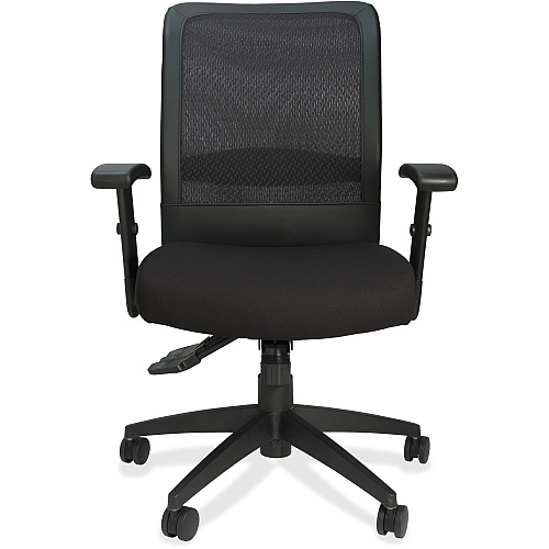 Lorell Executive High-Back Mesh Multifunction Office Chair Black Seat Color - Fabric Seat Material - Black Back Color - Steel Frame Material - 5-star Base - Black - 1 Each (LLR62105)
