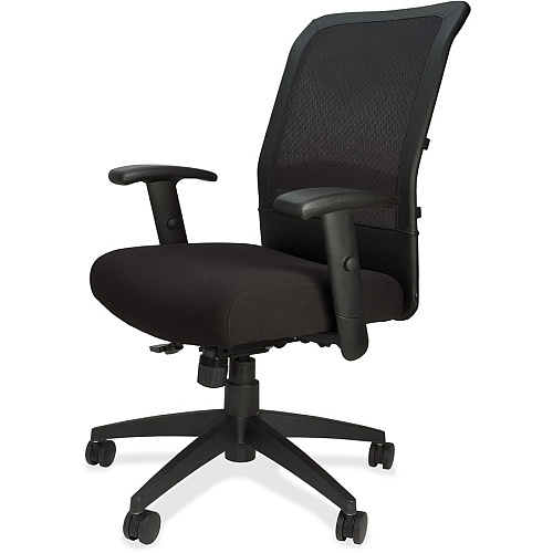 Lorell Executive High-Back Mesh Multifunction Office Chair Black Seat Color - Fabric Seat Material - Black Back Color - Steel Frame Material - 5-star Base - Black - 1 Each (LLR62105)