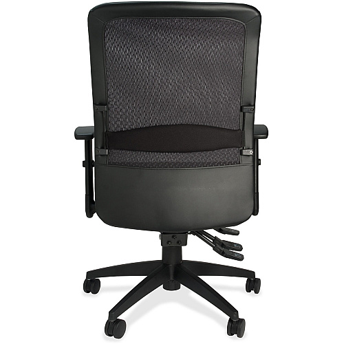 Lorell Executive High-Back Mesh Multifunction Office Chair Black Seat Color - Fabric Seat Material - Black Back Color - Steel Frame Material - 5-star Base - Black - 1 Each (LLR62105)