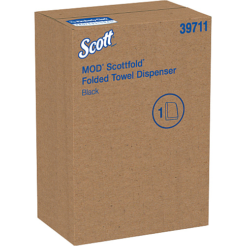 Scott Scott Scottfold Folded Towel Dispenser 18.8" Height x 10.7" Width x 5.5" Depth - Black - Key Lock, Translucent, See-through Design - 1 Each (39711)