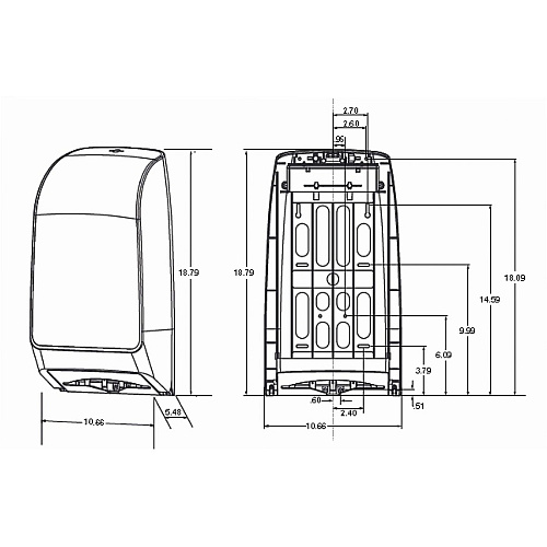 Scott Scott Scottfold Folded Towel Dispenser 18.8" Height x 10.7" Width x 5.5" Depth - Black - Key Lock, Translucent, See-through Design - 1 Each (39711)
