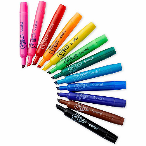 Mr. Sketch Scented Watercolor Markers Bevel, Chisel Marker Point - Assorted Ink - 12 / Set (1905069A)