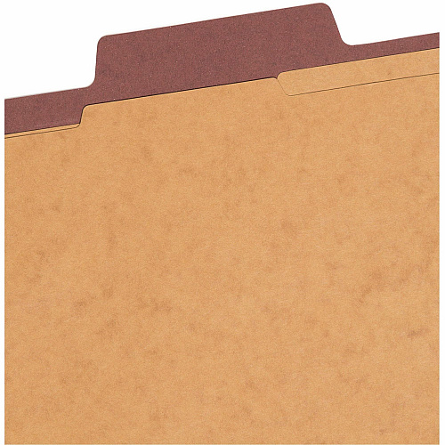 Smead SuperTab 2/5 Tab Cut Letter Recycled Classification Folder 8 1/2" x 11" - 2" Expansion - 2 x 2S Fastener(s) - 2" for Folder - Top Tab Location - Right of Center Tab Position - 2 Divider(s) - 25 pt. - Red - Heavy Duty, Tear Resistant, Eco-fri (14070)