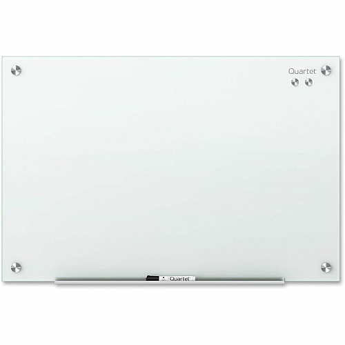 Quartet Infinity Glass Dry-Erase Whiteboard 96" (8 ft) Width x 48" (4 ft) Height - White Tempered Glass Surface - White Frame - Horizontal/Vertical - Magnetic - 1 Each (G9648W)