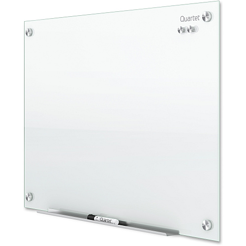 Quartet Infinity Glass Dry-Erase Whiteboard 96" (8 ft) Width x 48" (4 ft) Height - White Tempered Glass Surface - White Frame - Horizontal/Vertical - Magnetic - 1 Each (G9648W)
