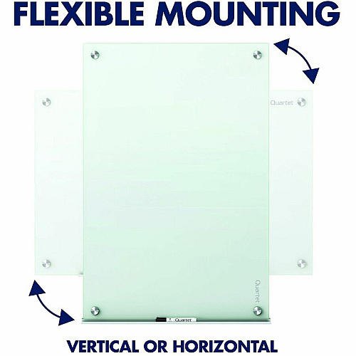 Quartet Infinity Glass Dry-Erase Whiteboard 96" (8 ft) Width x 48" (4 ft) Height - White Tempered Glass Surface - White Frame - Horizontal/Vertical - Magnetic - 1 Each (G9648W)