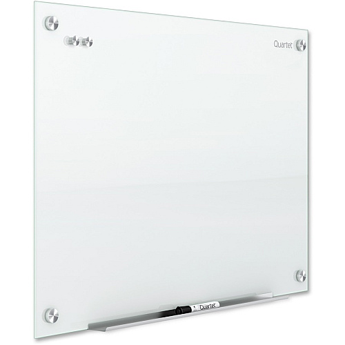 Quartet Infinity Glass Dry-Erase Whiteboard 96" (8 ft) Width x 48" (4 ft) Height - White Tempered Glass Surface - White Frame - Horizontal/Vertical - Magnetic - 1 Each (G9648W)