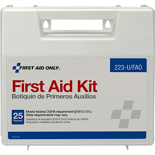 First Aid Only 25 Person Bulk First Aid Kit 107 x Piece(s) For 25 x Individual(s) - 2.5" Height x 8.4" Width x 9" Depth - Plastic Case - 1 Each (223UFAO)