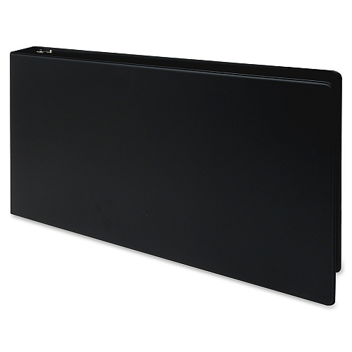 Business Source Tabloid-size Round Ring Reference Binder 2" Binder Capacity - Tabloid - 11" x 17" Sheet Size - Fastener(s): Round Ring - Black - Recycled - Durable, Label Holder - 1 Each (BSN44101)