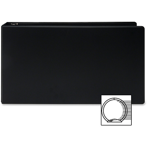 Business Source Tabloid-size Round Ring Reference Binder 2" Binder Capacity - Tabloid - 11" x 17" Sheet Size - Fastener(s): Round Ring - Black - Recycled - Durable, Label Holder - 1 Each (BSN44101)