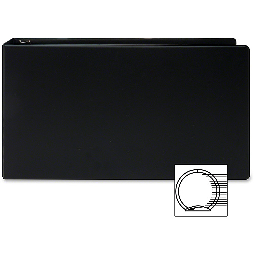 Business Source Tabloid-size Round Ring Reference Binder 2" Binder Capacity - Tabloid - 11" x 17" Sheet Size - Fastener(s): Round Ring - Black - Recycled - Durable, Label Holder - 1 Each (BSN44101)
