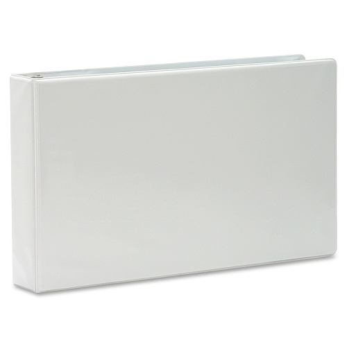 Business Source Tabloid-size Round Ring Reference Binder 2" Binder Capacity - Tabloid - 11" x 17" Sheet Size - Fastener(s): Round Ring - White - Recycled - Durable, Clear Overlay - 1 Each (BSN45101)