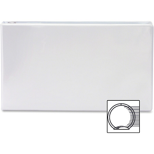 Business Source Tabloid-size Round Ring Reference Binder 2" Binder Capacity - Tabloid - 11" x 17" Sheet Size - Fastener(s): Round Ring - White - Recycled - Durable, Clear Overlay - 1 Each (BSN45101)