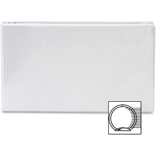 Business Source Tabloid-size Round Ring Reference Binder 2" Binder Capacity - Tabloid - 11" x 17" Sheet Size - Fastener(s): Round Ring - White - Recycled - Durable, Clear Overlay - 1 Each (BSN45101)