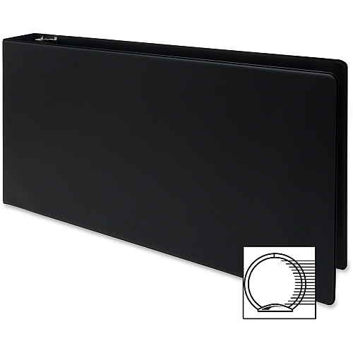 Business Source Tabloid-size Round Ring Reference Binder 3" Binder Capacity - Tabloid - 11" x 17" Sheet Size - Round Ring Fastener(s) - Black - Durable, Label Holder - 1 Each (BSN44102)