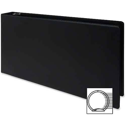 Business Source Tabloid-size Round Ring Reference Binder 3" Binder Capacity - Tabloid - 11" x 17" Sheet Size - Round Ring Fastener(s) - Black - Durable, Label Holder - 1 Each (BSN44102)