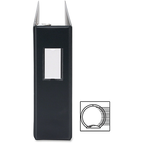 Business Source Tabloid-size Round Ring Reference Binder 3" Binder Capacity - Tabloid - 11" x 17" Sheet Size - Round Ring Fastener(s) - Black - Durable, Label Holder - 1 Each (BSN44102)