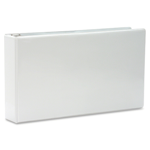 Business Source Tabloid-size Round Ring Reference Binder 3" Binder Capacity - Tabloid - 11" x 17" Sheet Size - Fastener(s): Round Ring - White - Recycled - Durable, Clear Overlay - 1 Each (BSN45102)