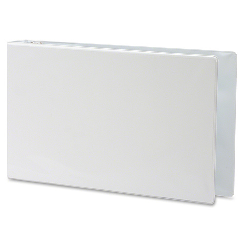Business Source Tabloid-size Round Ring Reference Binder 3" Binder Capacity - Tabloid - 11" x 17" Sheet Size - Fastener(s): Round Ring - White - Recycled - Durable, Clear Overlay - 1 Each (BSN45102)