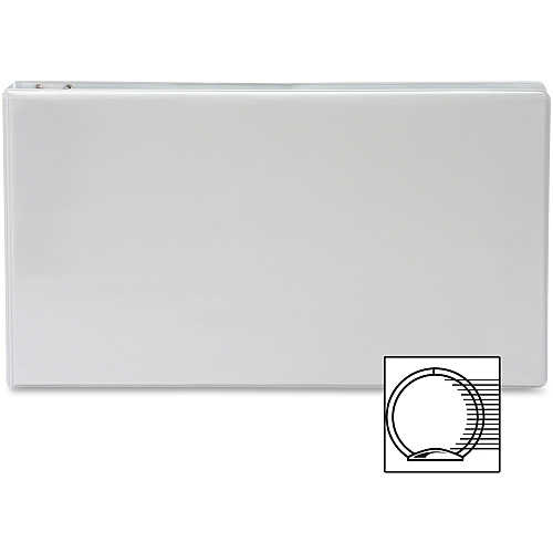 Business Source Tabloid-size Round Ring Reference Binder 3" Binder Capacity - Tabloid - 11" x 17" Sheet Size - Fastener(s): Round Ring - White - Recycled - Durable, Clear Overlay - 1 Each (BSN45102)