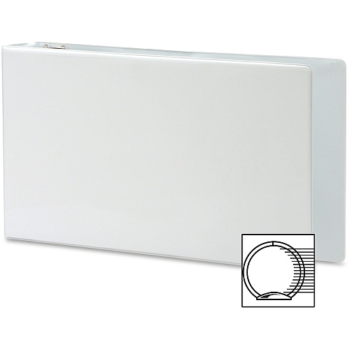 Business Source Tabloid-size Round Ring Reference Binder 3" Binder Capacity - Tabloid - 11" x 17" Sheet Size - Fastener(s): Round Ring - White - Recycled - Durable, Clear Overlay - 1 Each (BSN45102)
