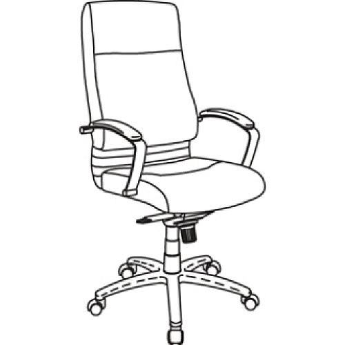 Lorell Executive High-back Chair with Fixed Arms Leather Seat Material - Black Back Color - Leather Back Material - 5-star Base - 1 Each (LLR66922)