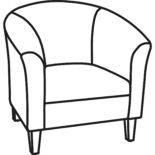 Lorell Barrel Armchair Black Seat Color - Fabric Seat Material - Black Back Color - Fabric Back Material - Four-legged Base - 1 Each (LLR82096)