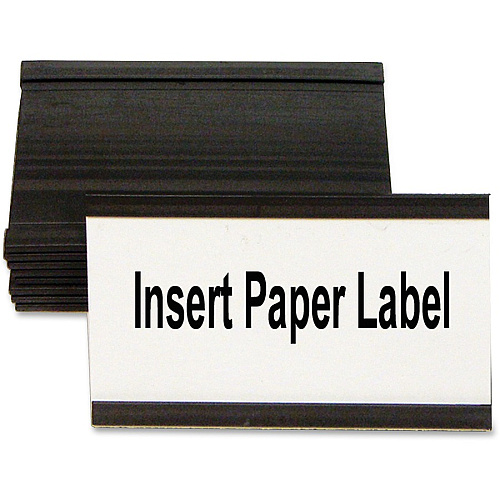 MasterVision Black Magnetic Data Cards Support 1.75" x 3" Media - Black - 10 / Bag (FM2630)