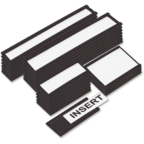 MasterVision Black Magnetic Data Cards Support 2" x 6" Media - Black - 10 / Bag (FM2633)