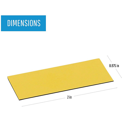 MasterVision 2" Magnetic Dry Erase Strips 2" Length x 0.88" Width - Yellow - For Board, Steel - 25 / Bag (FM2403)