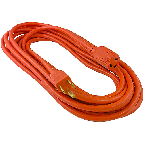Compucessory Heavy-duty Indoor/Outdoor Extension Cord 16 Gauge - 125 V AC / 13 A - Orange - 25 ft Cord Length - 1 Each (25148)