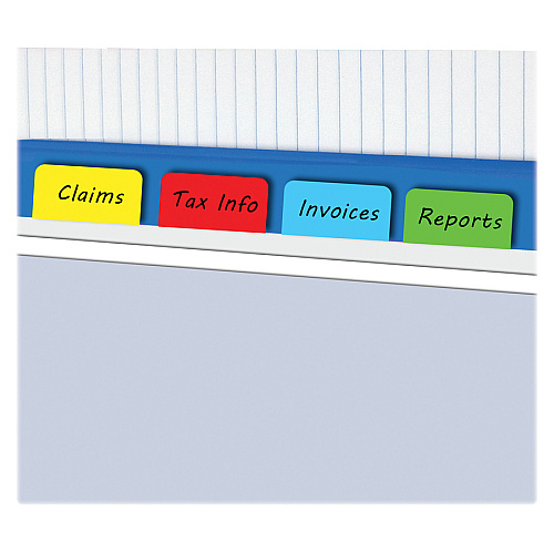 Sparco 1" Durable Tabs Write-on Tab(s) - 1" Tab Height - Assorted Tab(s) - Durable, Tear Resistant, Curl Resistant, Repositionable, Removable - 80 / Pack (34248)