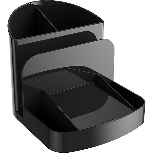 Deflecto Sustainable Office Desk Caddy 5" Height x 5.38" Width x 6.75" Depth - Desktop - 30% Recycled - Black - Plastic - 1 Each (38904)