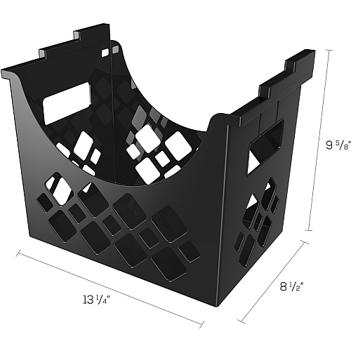 Deflecto Sustainable Office Desktop Hanging File Holder 9.63" Height x 13.25" Width x 8.50" Depth - Desktop - Sturdy - 30% Recycled - Black - 1 Each (39304)
