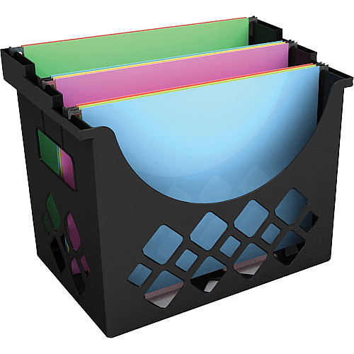Deflecto Sustainable Office Desktop Hanging File Holder 9.63" Height x 13.25" Width x 8.50" Depth - Desktop - Sturdy - 30% Recycled - Black - 1 Each (39304)