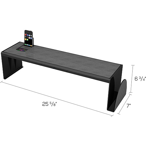 Deflecto Sustainable Office Heavy-Duty Desk Shelf 6.75" Height x 25.63" Width x 7" Depth - Desktop - Sturdy, Document Holder - 30% Recycled - Black - Plastic - 1 Each (39404)