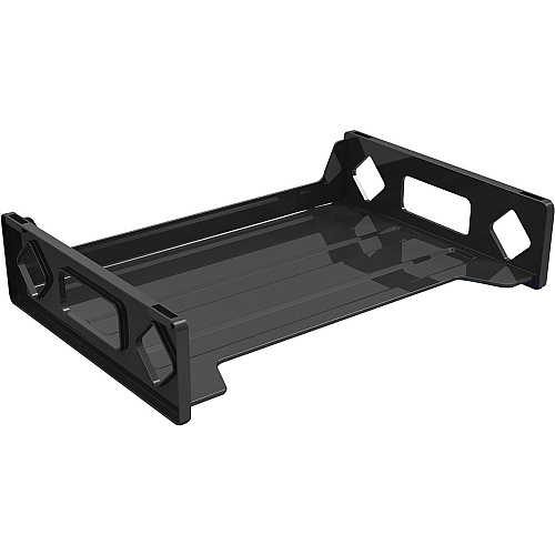 Deflecto Sustainable Office Stackable Desk Tray 2.75" Height x 16.13" Width x 9" Depth - Desktop - Stackable, Sturdy, Eco-friendly, Durable - 30% Recycled - Black - Plastic - 1 Each (399104)