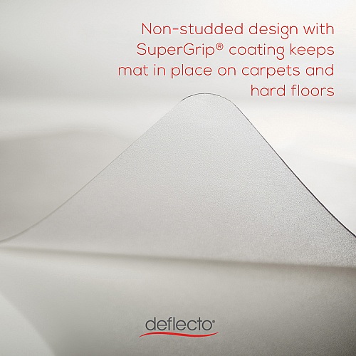 Deflecto DuoMat Multi-surface Chairmat Carpet, Hard Floor - 60" Length x 46" Width - Rectangular - Classic - Clear - 1 Each (CM23442FDUO)