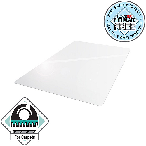 Computex&reg; Anti-Static Vinyl Rectangular Chair Mat for Carpets up to 3/8" - 48" x 60" Carpet, Electrical Equipment, Home, Office - 60" Length x 48" Width x 0.110" Depth x 0.110" Thickness - Rectangular - Polyvinyl Chloride (PVC), Vinyl - Cl (3115226EV)