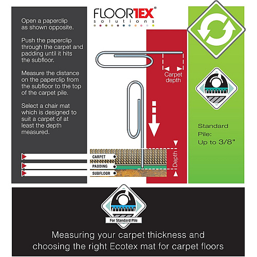 Ecotex Evolutionmat Ecotex&reg; Enhanced Polymer Rectangular Chair Mat for Carpets up to 3/8" - 30" x 48" Home, Office, Carpet - 48" Length x 30" Width x 0.087" Depth x 0.087" Thickness - Rectangular - Polymer - Clear - 1 Each - TAA Complian (ECO113048EP)