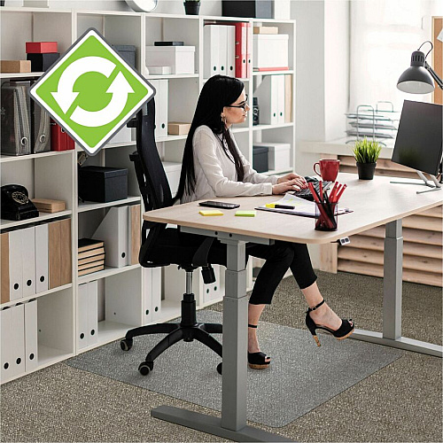 Ecotex Evolutionmat Ecotex&reg; Enhanced Polymer Rectangular Chair Mat for Carpets up to 3/8" - 36" x 48" Home, Office, Carpet - 48" Length x 36" Width x 0.087" Depth x 0.087" Thickness - Rectangular - Polymer - Clear - 1 Each - TAA Complian (ECO113648EP)