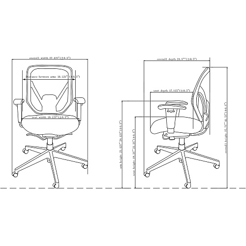 Lorell Executive Self-tilt Mesh Mid-back Office Chair Fabric Seat Material - Fabric Back Material - 5-star Base - Black - 1 Each (LLR20017)