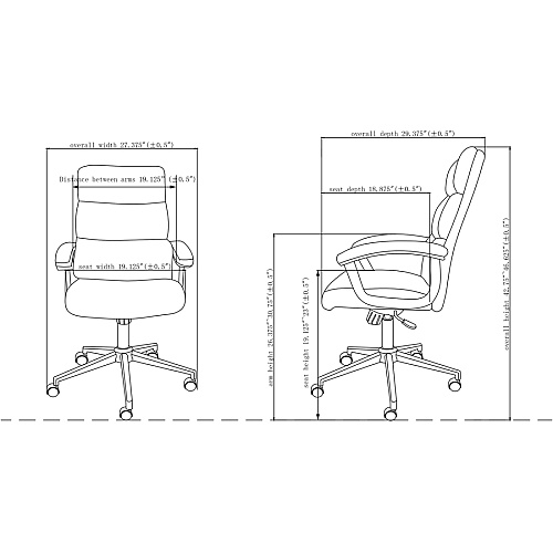 Lorell High-back Office Chair Black Seat Color - Bonded Leather Seat Material - Black Back Color - Bonded Leather Back Material - 1 Each (LLR20018)