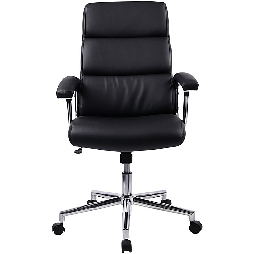 Lorell High-back Office Chair Black Seat Color - Bonded Leather Seat Material - Black Back Color - Bonded Leather Back Material - 1 Each (LLR20018)