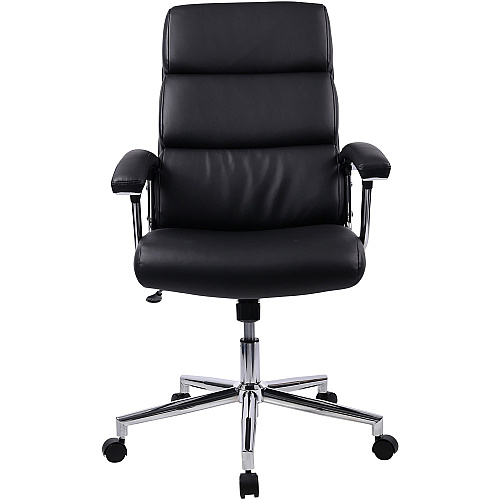 Lorell High-back Office Chair Black Seat Color - Bonded Leather Seat Material - Black Back Color - Bonded Leather Back Material - 1 Each (LLR20018)