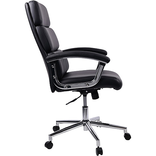 Lorell High-back Office Chair Black Seat Color - Bonded Leather Seat Material - Black Back Color - Bonded Leather Back Material - 1 Each (LLR20018)