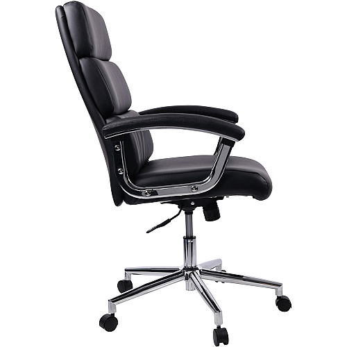 Lorell High-back Office Chair Black Seat Color - Bonded Leather Seat Material - Black Back Color - Bonded Leather Back Material - 1 Each (LLR20018)
